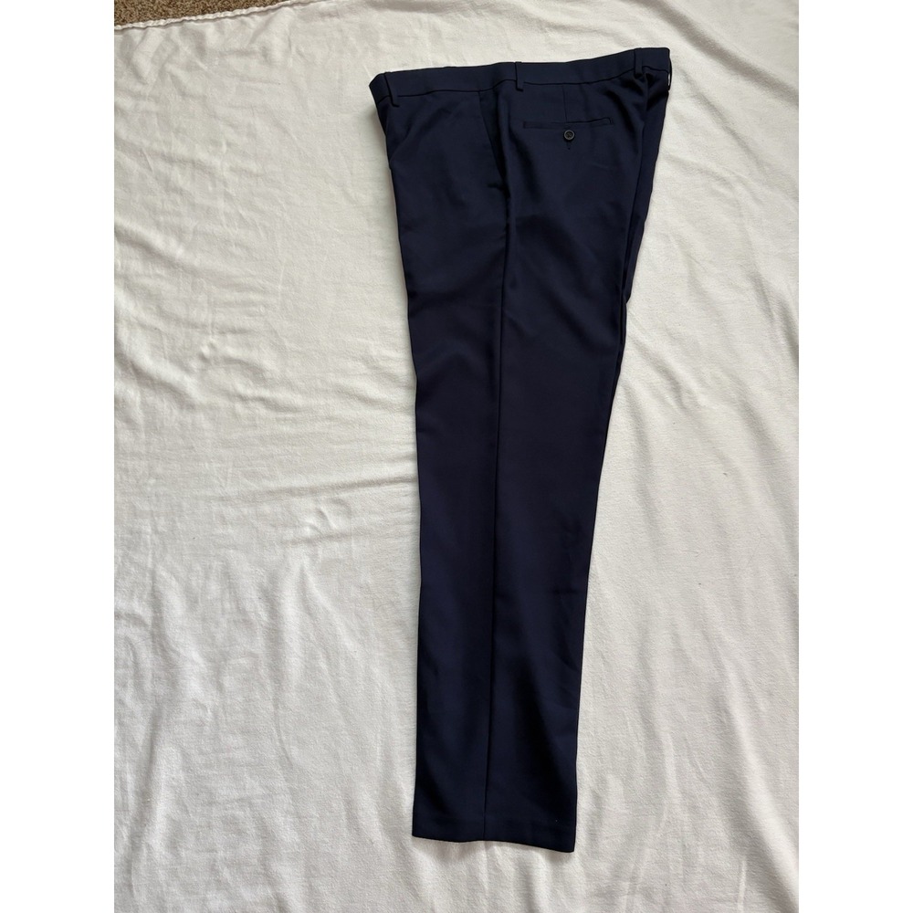 NEW Haggar Men's All Day Comfort Slim Straight Fit Pants Navy Men's Size 38 X 32 - Picture 10 of 12